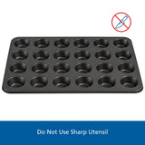 Mainstays 24 Cavity Mini Muffin Pan, Non-Stick Bakeware,1.8 inch Diameter Cups,Gray,Carbon Steel - Image 6